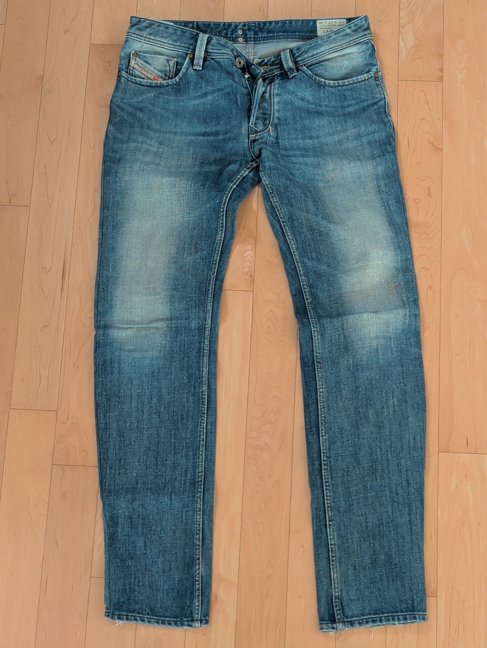Vintage Diesel Larkee Slim Straight Distressed Blue Denim Jeans W32L34